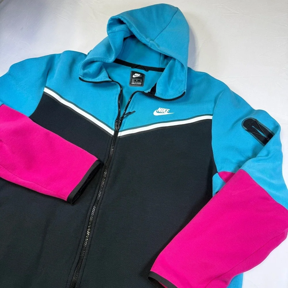 Nike Tech Fleece Full Zip Hoodie South Beach Color block Jacket Men's Size XL
